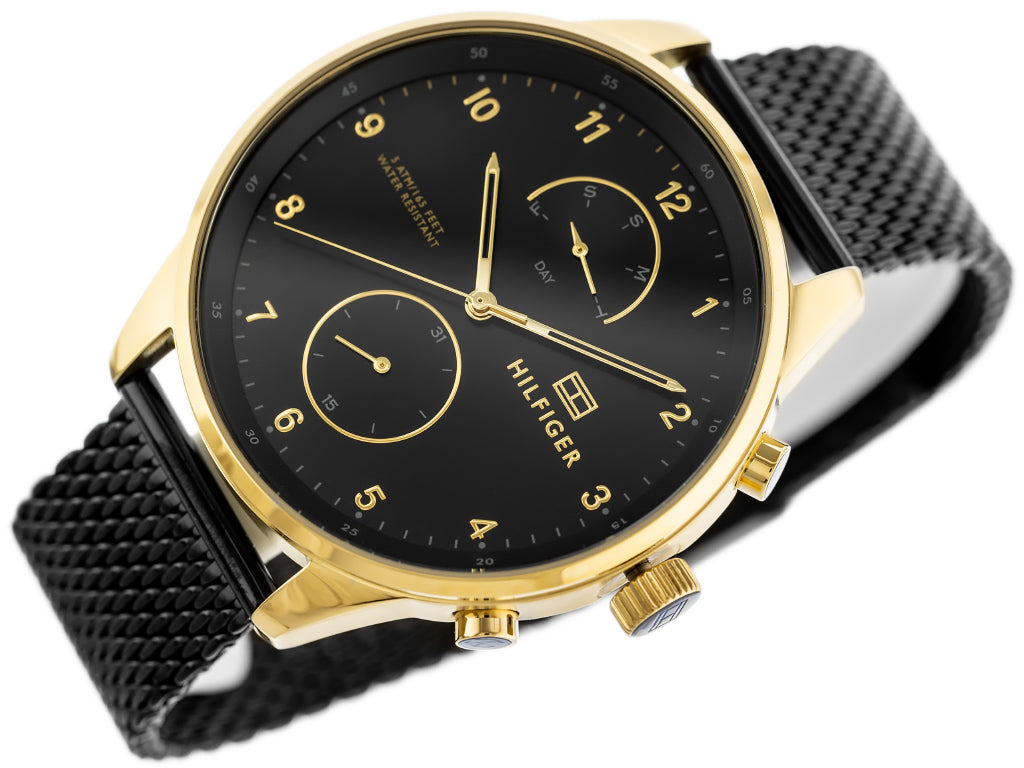  Shop Authentic Tommy Hilfiger Chase Quartz Black Dial Black Mesh Bracelet Watch for Men - 1791580 - Luxxuri