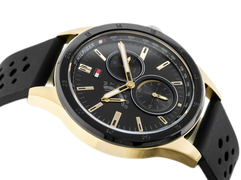  Shop Authentic Tommy Hilfiger Austin Black Dial Black Rubber Strap Watch for Men - 1791636 - Luxxuri