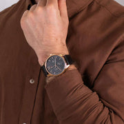  Shop Authentic Tommy Hilfiger Damon Quartz Black Dial Black Leather Strap Watch for Men - 1791419 - Luxxuri