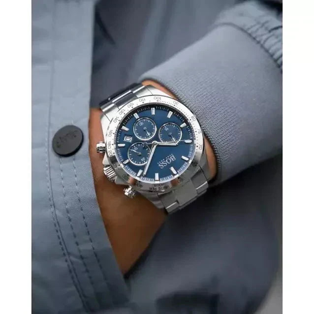  Shop Authentic Hugo Boss Hero Sport Blue Dial Silver Steel Strap Watch for Men - 1513755 - Luxxuri