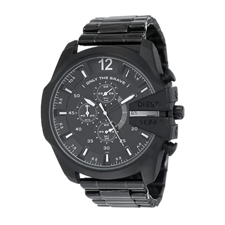  Shop Authentic Diesel Mega Chief Chronograph Black Steel Strap Watch For Men - DZ4283 - Luxxuri