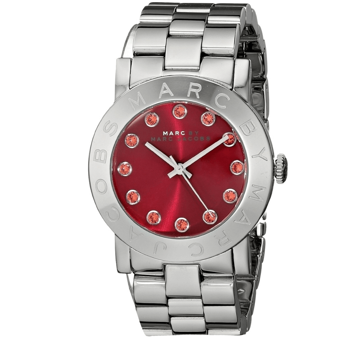  Shop Authentic Marc Jacobs Amy Red Dial Silver Steel Strap Watch for Women - MBM3335 - Luxxuri