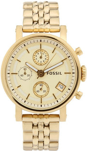  Shop Authentic Fossil Boyfriend Chronograph Gold Dial Gold Steel Strap Watch for Women - ES2197 - Luxxuri