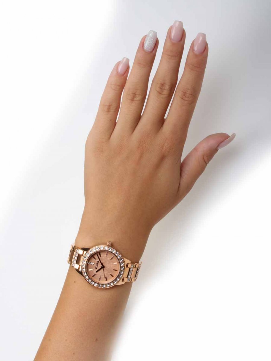  Shop Authentic Fossil Jesse Crystal Rose Gold Dial Rose Gold Steel Strap Watch for Women - ES3020 - Luxxuri