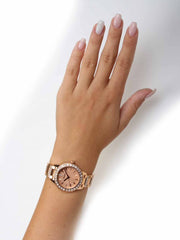  Shop Authentic Fossil Jesse Crystal Rose Gold Dial Rose Gold Steel Strap Watch for Women - ES3020 - Luxxuri