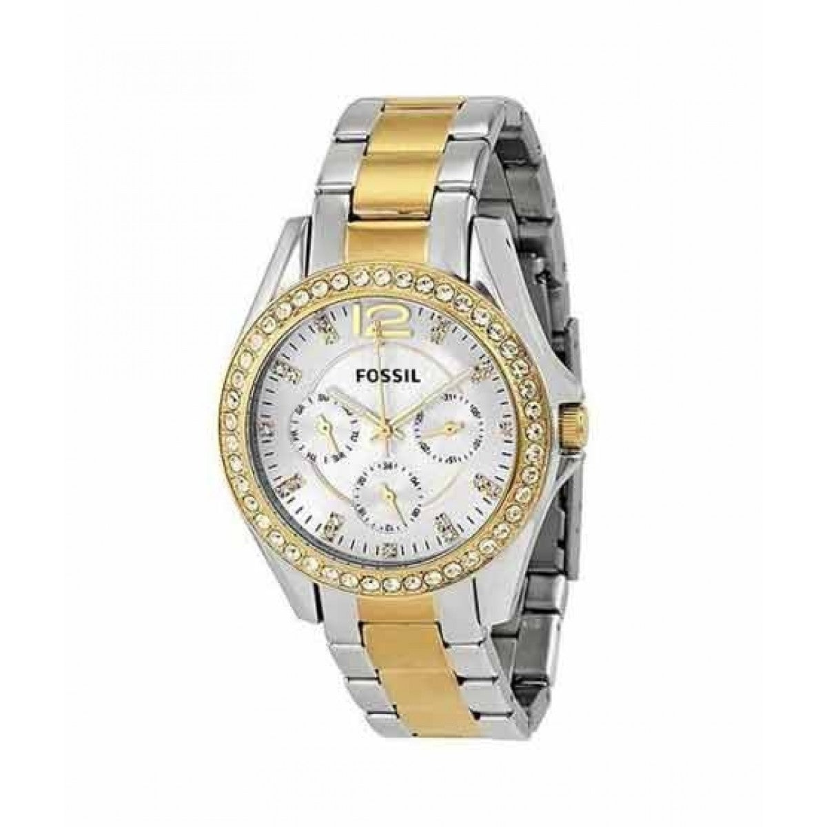  Shop Authentic Fossil Riley White Dial Two Tone Steel Strap Watch for Women - ES3204 - Luxxuri