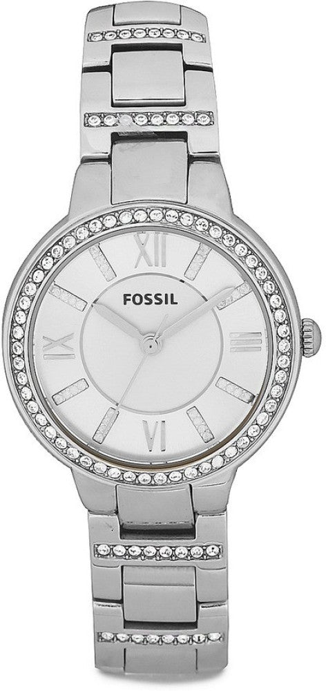  Shop Authentic Fossil Virginia Silver Dial Silver Steel Strap Watch for Women - ES3282 - Luxxuri
