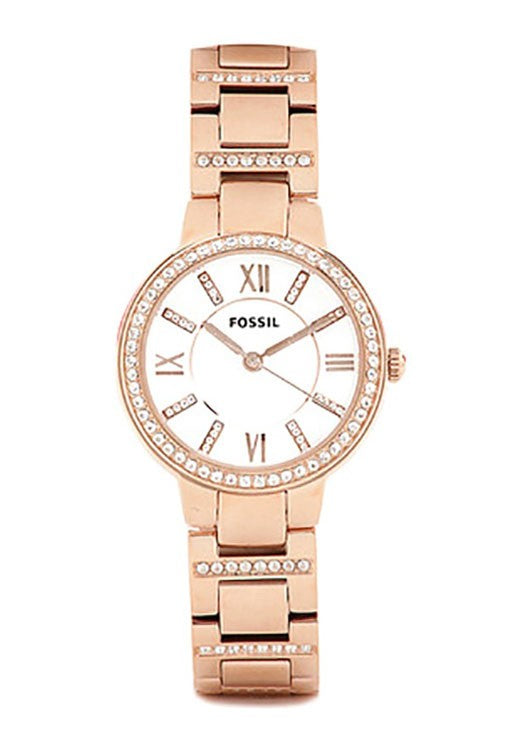  Shop Authentic Fossil Virginia White Dial Rose Gold Steel Strap Watch for Women - ES3284 - Luxxuri