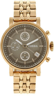  Shop Authentic Fossil Boyfriend Chronograph Brown Dial Rose Gold Steel Strap Watch for Women - ES3494 - Luxxuri