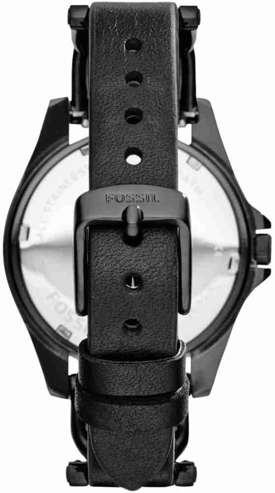  Shop Authentic Fossil Riley Black Dial Black Leather Strap Watch for Women - ES3696 - Luxxuri