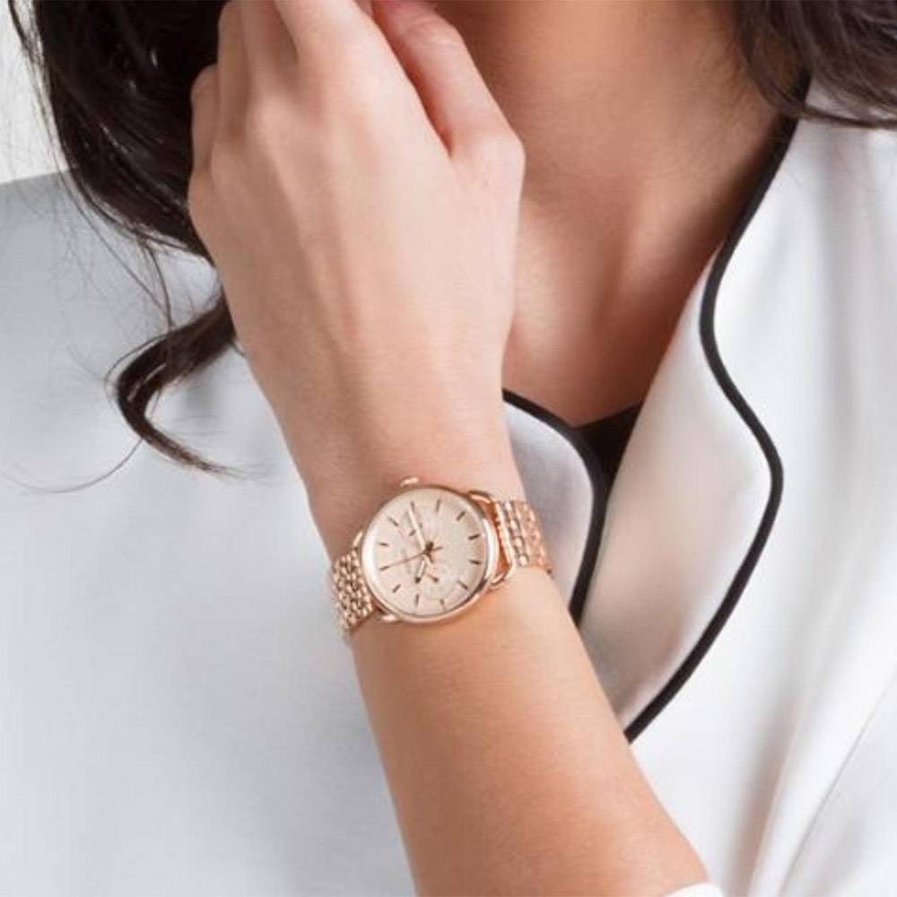  Shop Authentic Fossil Tailor Rose Gold Dial Rose Gold Stainless Steel Strap Watch for Women - ES3713 - Luxxuri