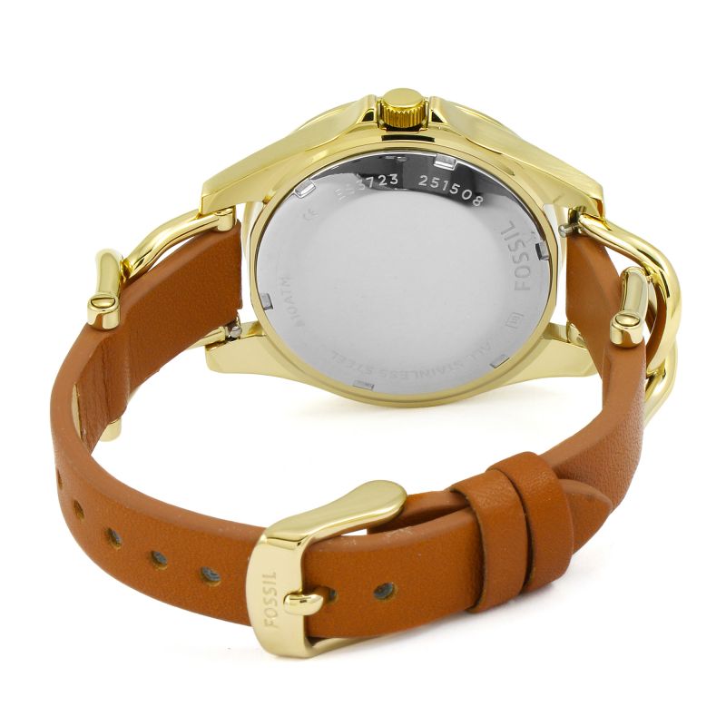  Shop Authentic Fossil Riley Multifunction White Dial Orange Leather Strap Watch for Women - ES3723 - Luxxuri