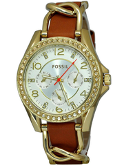  Shop Authentic Fossil Riley Multifunction White Dial Orange Leather Strap Watch for Women - ES3723 - Luxxuri