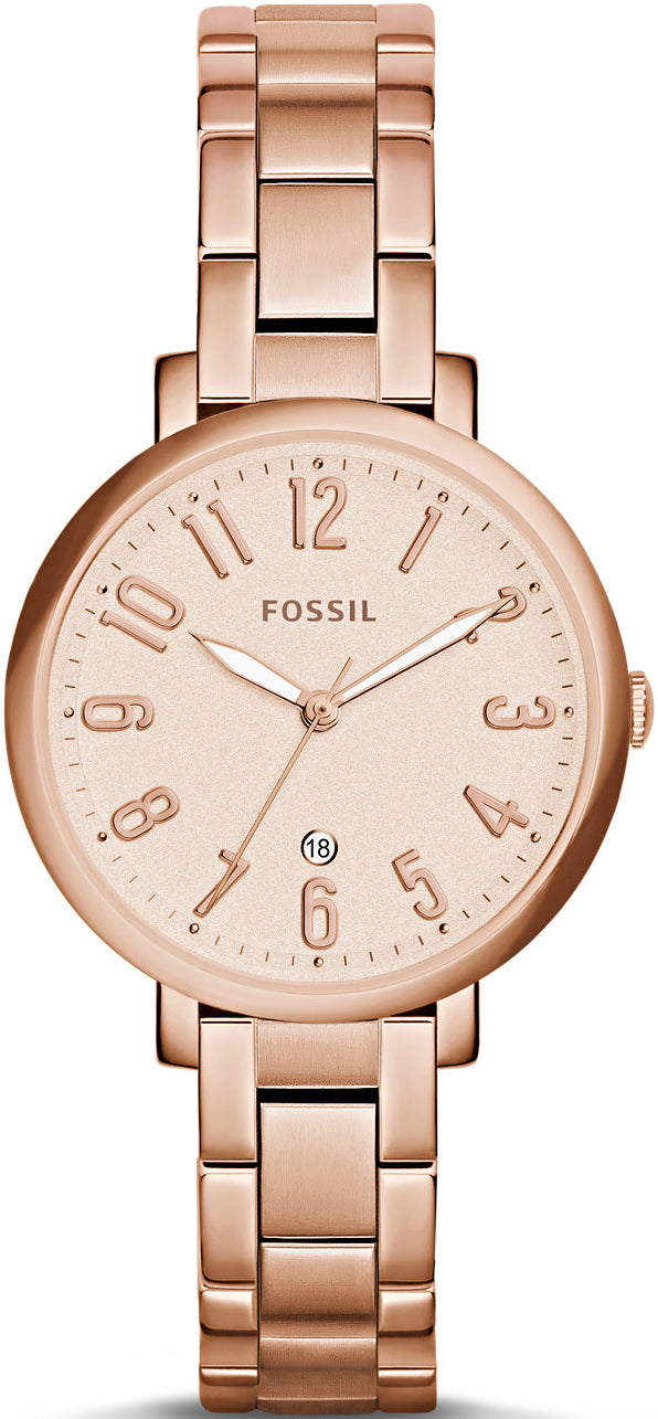  Shop Authentic Fossil Jacqueline Rose Gold Dial Rose Gold Steel Strap Watch for Women - ES3970 - Luxxuri