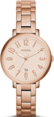  Shop Authentic Fossil Jacqueline Rose Gold Dial Rose Gold Steel Strap Watch for Women - ES3970 - Luxxuri