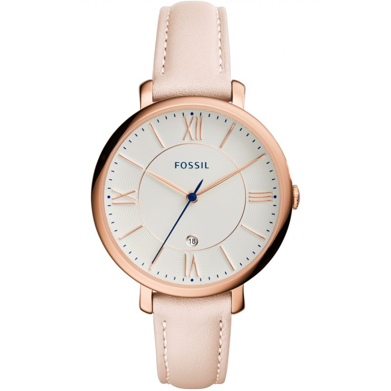  Shop Authentic Fossil Jacqueline White Dial Pink Leather Strap Watch for Women - ES3988 - Luxxuri