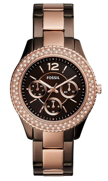  Shop Authentic Fossil Stella Multifunction Brown Dial Two Tone Steel Strap Watch for Women - ES4079 - Luxxuri