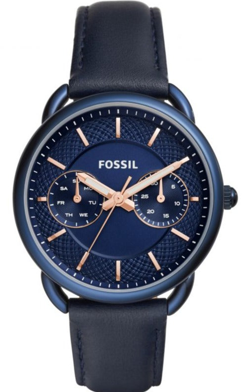  Shop Authentic Fossil Tailor Blue Dial Blue Leather Strap Watch for Women - ES4092 - Luxxuri