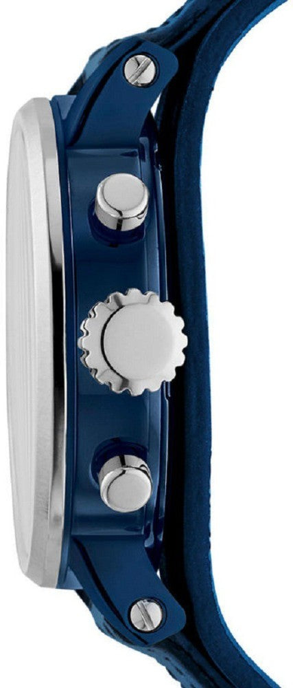  Shop Authentic Fossil Boyfriend Sport Chronograph Blue Dial Blue Leather Strap Watch for Women - ES4113 - Luxxuri
