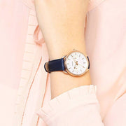  Shop Authentic Fossil Tailor White Dial Blue Leather Strap Watch for Women - ES4260 - Luxxuri