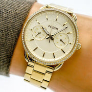  Shop Authentic Fossil Tailor Gold Dial Gold Steel Strap Watch for Women - ES4263 - Luxxuri