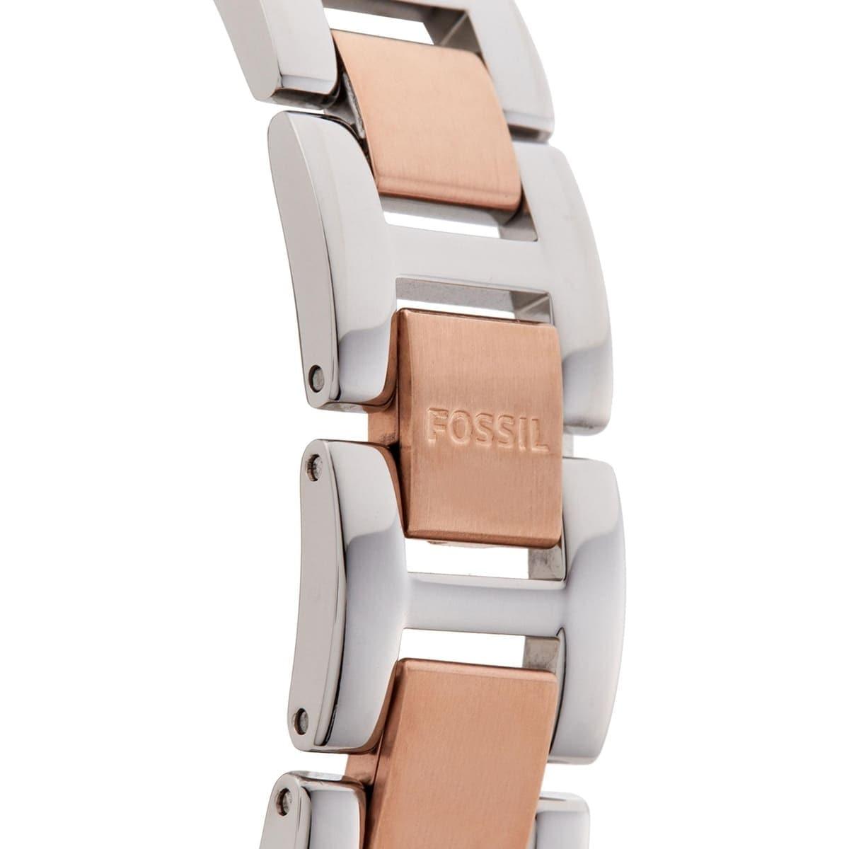  Shop Authentic Fossil Carlie Silver Dial Two Tone Steel Strap Watch for Women - ES4342 - Luxxuri