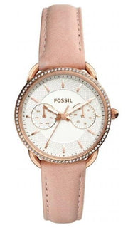  Shop Authentic Fossil Tailor Quartz White Dial Pink Leather Strap Watch for Women - ES4393 - Luxxuri