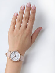  Shop Authentic Fossil Tailor Quartz White Dial Pink Leather Strap Watch for Women - ES4393 - Luxxuri
