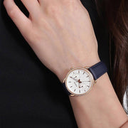  Shop Authentic Fossil Tailor White Dial Blue Leather Strap Watch for Women - ES4394 - Luxxuri