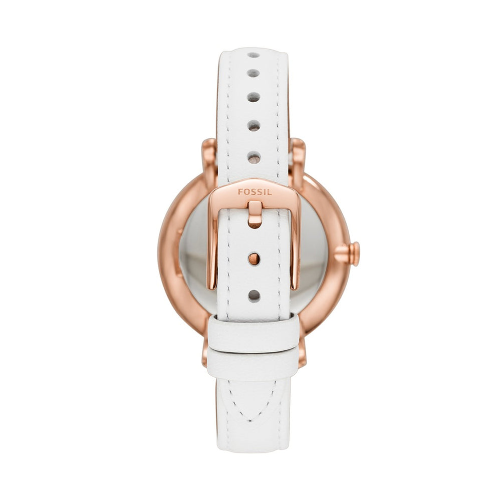  Shop Authentic Fossil Jacqueline Quartz Mother of Pearl White Dial White Leather Strap Watch for Women - ES4579 - Luxxuri
