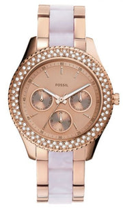  Shop Authentic Fossil Stella Multifunction Rose Gold Dial Two Tone Steel Strap Watch for Women - ES4755 - Luxxuri