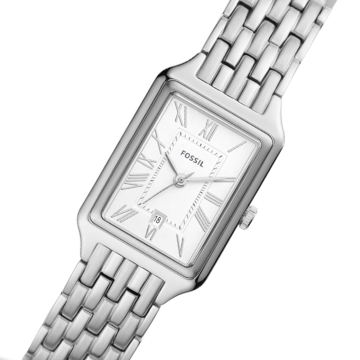  Shop Authentic Fossil Raquel Three Hand Date White Dial Silver Steel Strap Watch for Women - ES5221 - Luxxuri