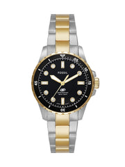  Shop Authentic Fossil Blue Dive Three Hand Black Dial Two Tone Steel Strap Watch For Women - ES5349 - Luxxuri