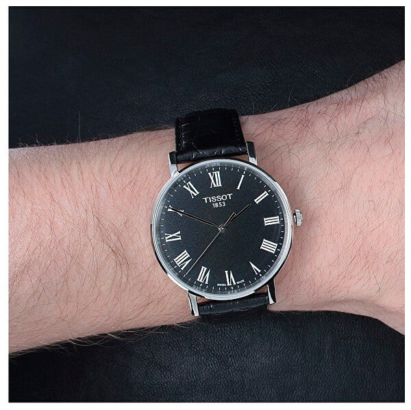  Shop Authentic Tissot Everytime Medium Black Dial Black Leather Strap Watch For Men - T109.410.16.053.00 - Luxxuri