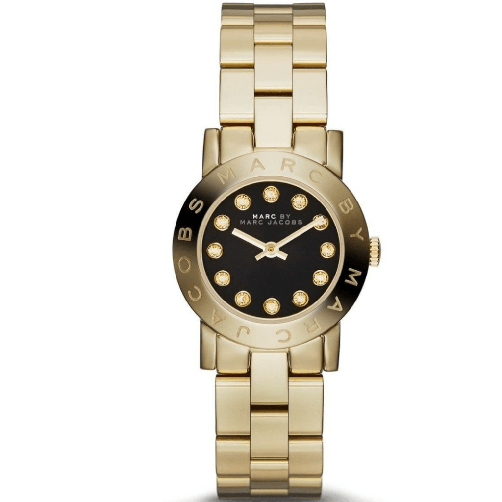  Shop Authentic Marc Jacobs Amy Glitz Black Dial Gold Steel Strap Watch for Women - MBM3334 - Luxxuri