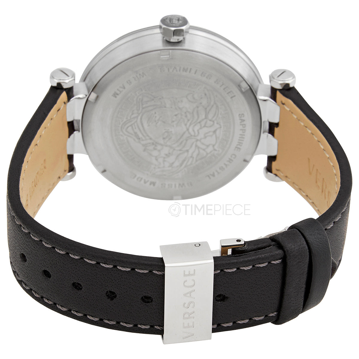  Shop Authentic Versace Greca Sport Quartz Black Dial Black Leather Strap Watch For Men - VEZ300221 - Luxxuri