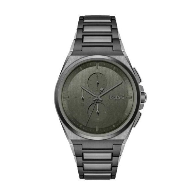 Shop Authentic Hugo Boss Steer Chronograph Grey Dial Grey Steel Strap Watch For Men - 1514045 - Luxxuri