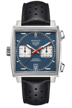  Shop Authentic Tag Heuer Monaco Automatic Chronograph Blue Dial Black Leather Strap Watch for Men - CAW211P.FC6356 - Luxxuri