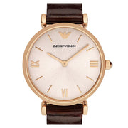  Shop Authentic Emporio Armani Classic Quartz Pink Dial Brown Leather Strap Watch For Women - AR1911 - Luxxuri