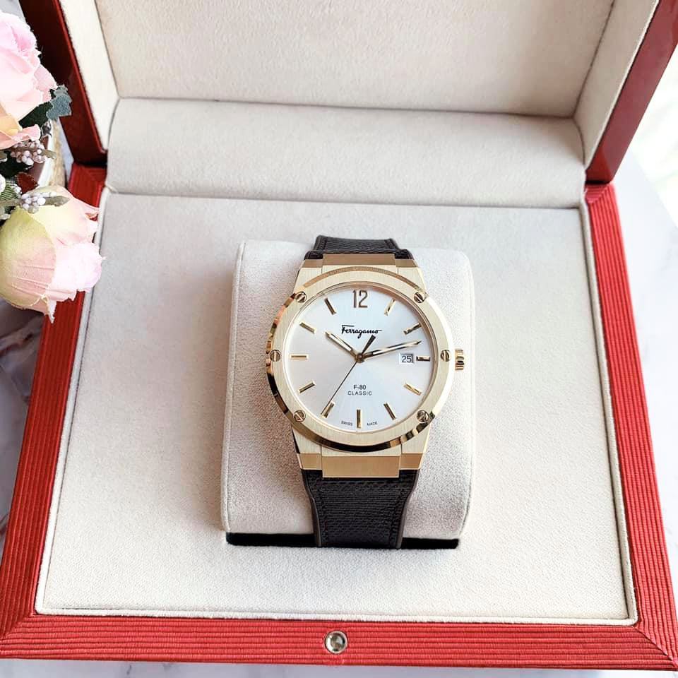  Shop Authentic Salvatore Ferragamo F-80 Classic Silver Dial Brown Leather Strap Watch for Men - SFDT00419 - Luxxuri