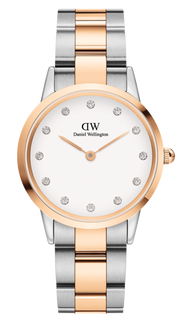  Shop Authentic Daniel Wellington Iconic Link White Dial Two Tone Steel Strap Watch For Women - DW00100359 - Luxxuri