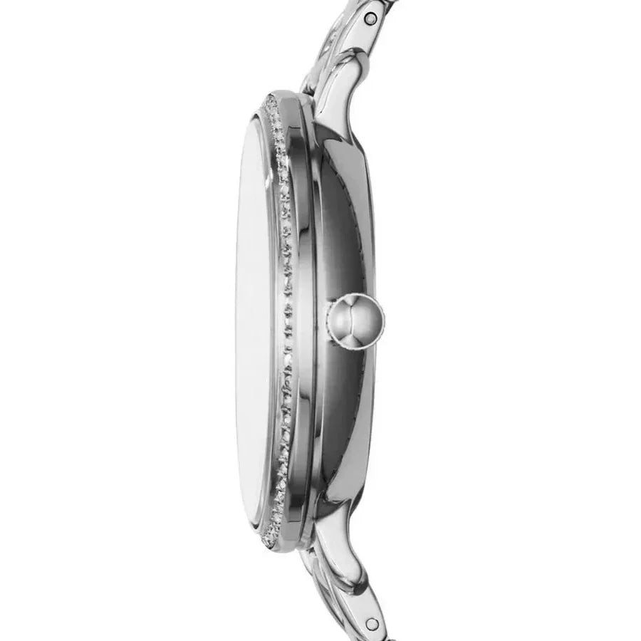  Shop Authentic Fossil Jacqueline Multi-Function Mother of Pearl Dial Silver Steel Strap Watch for Women - ES3755 - Luxxuri