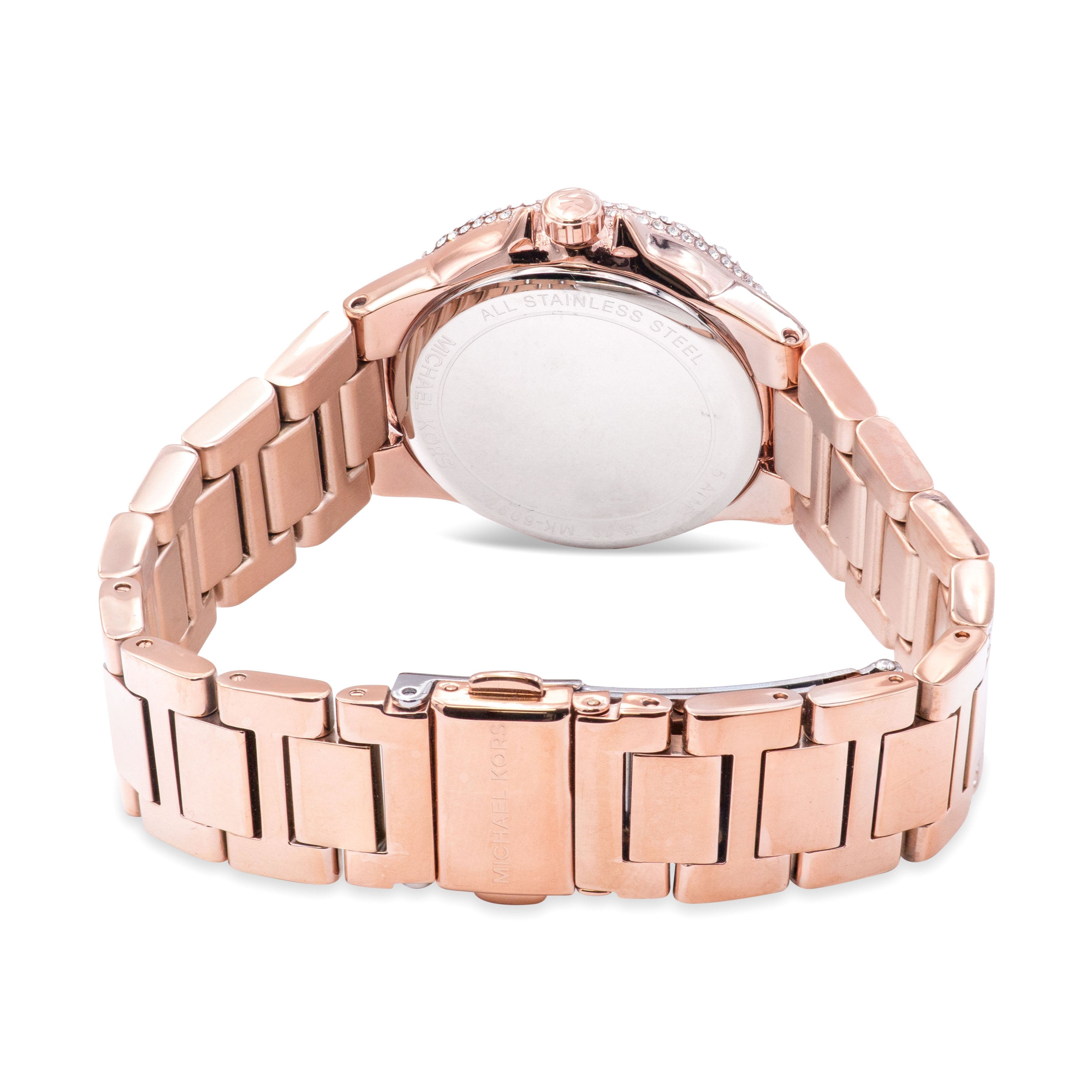  Shop Authentic Michael Kors Camille Multifunction Crystals Rose Gold Dial Rose Gold Steel Strap Watch For Women - MK6997 - Luxxuri