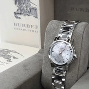  Shop Authentic Burberry The City Silver Diamonds Dial Silver Steel Strap Watch for Women - BU9230 - Luxxuri