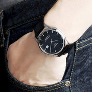  Shop Authentic Tissot T Classic Luxury Powermatic 80 Black Dial Black Leather Strap Watch For Men - T086.408.16.051.00 - Luxxuri