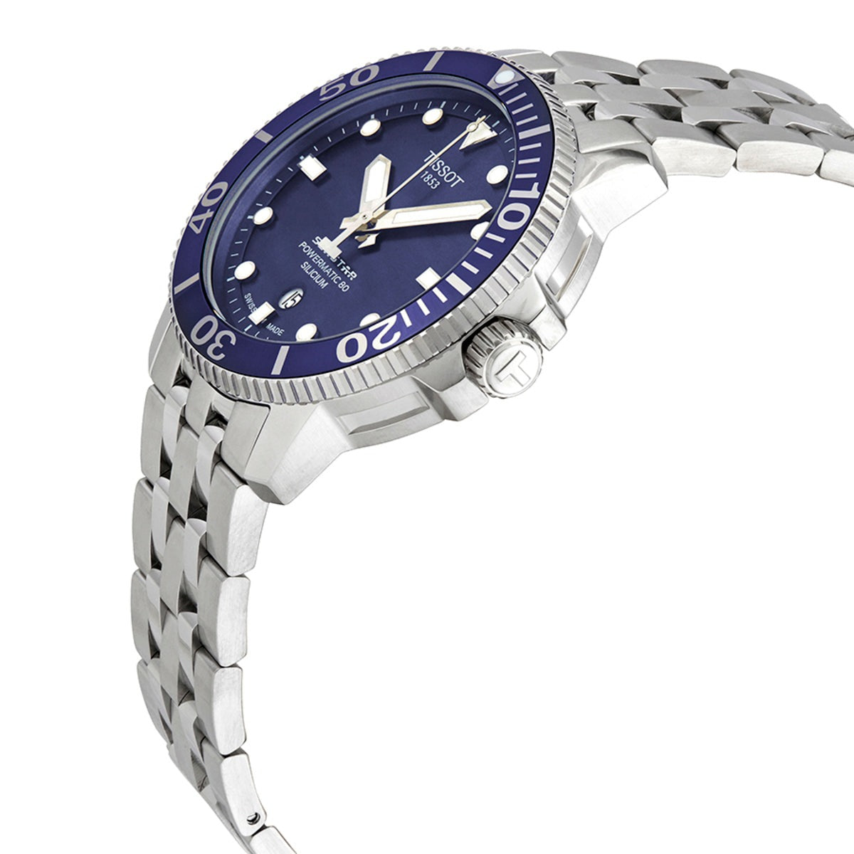  Shop Authentic Tissot T Sport Seastar 1000 Powermatic Silicium Blue Dial Silver Steel Strap Watch For Men - T120.407.11.041.01 - Luxxuri
