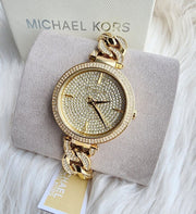  Shop Authentic Michael Kors Catelyn Crystals Gold Dial Gold Steel Strap Watch For Women - MK4674 - Luxxuri