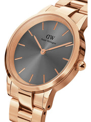  Shop Authentic Daniel Wellington Iconic Link Grey Dial Rose Gold Steel Strap Watch For Women - DW00100336 - Luxxuri