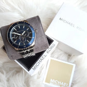  Shop Authentic Michael Kors Cunningham Multifunction Blue Dial Silver Steel Strap Watch For Men - MK7153 - Luxxuri