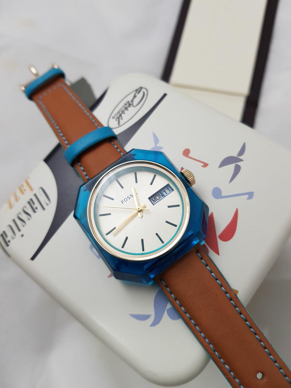  Shop Authentic Fossil Candy White Dial Brown Leather Strap Watch for Men - ES3536 - Luxxuri